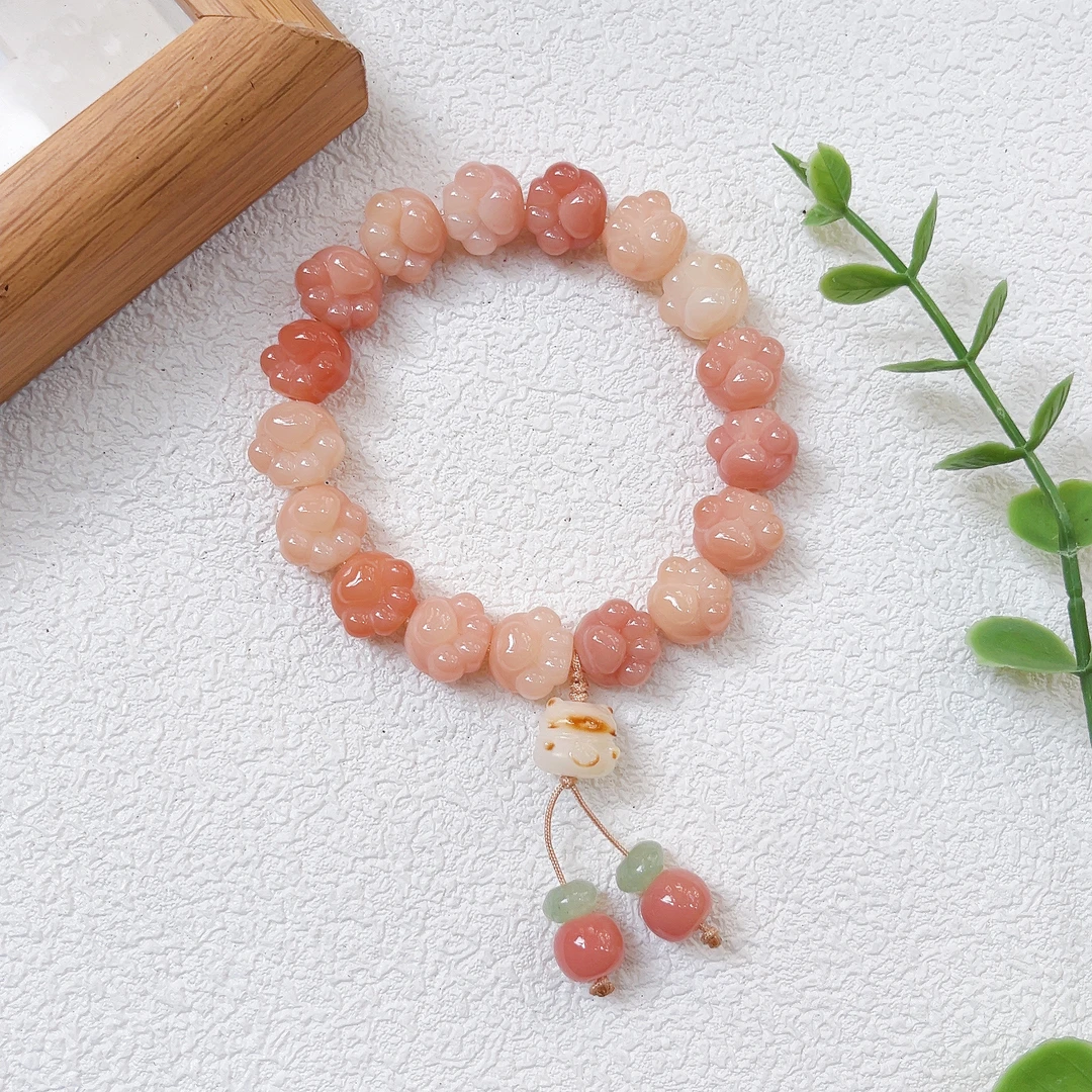 直播专享--软糖爱心猫爪单圈手持女生文玩绕指柔菩提手串念珠佛珠