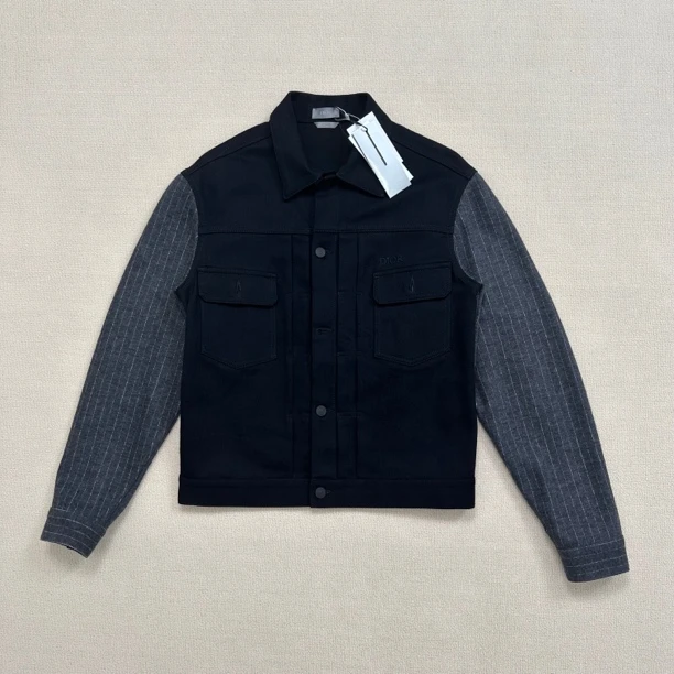 全新未使用 Dior/迪奥 刺绣logo拼接牛仔外套/46码/WL0211