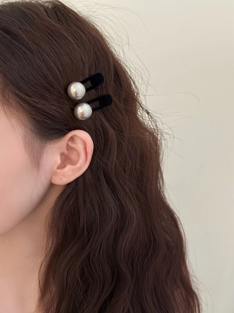 网红气质感简约植绒鸭嘴夹小号侧边刘海夹2024新款秋冬发卡发夹女