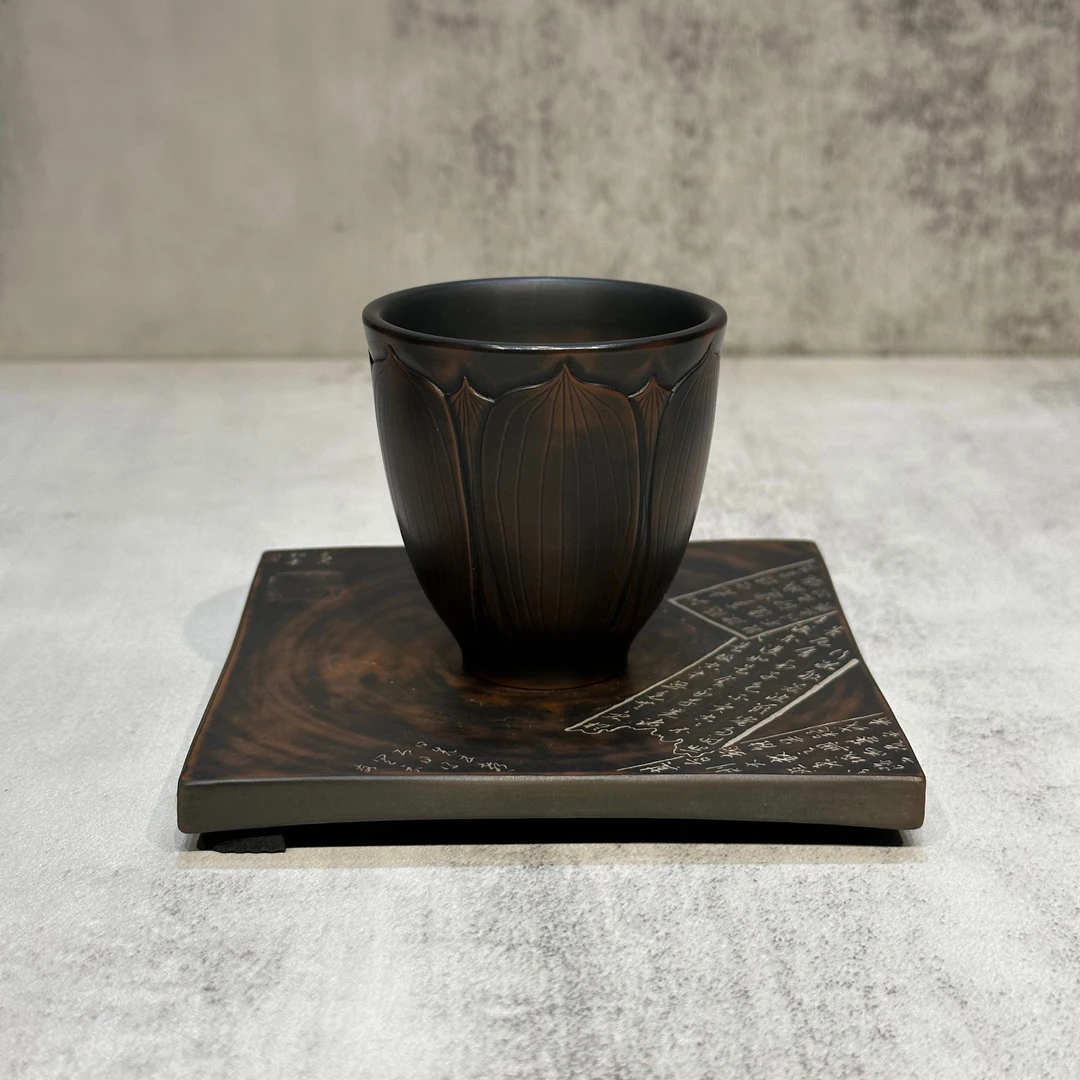 徐亮作品青莲内壁手磨主人杯  容量50毫升