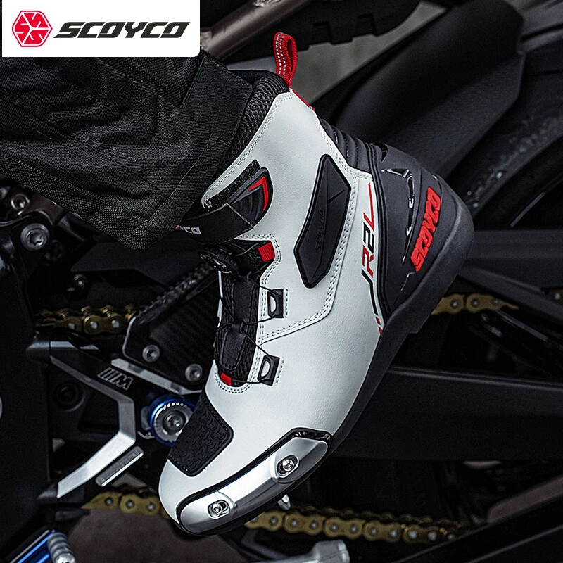 赛羽摩托车骑行靴街跑机车防摔鞋骑士竞赛公路赛车鞋子男款通勤