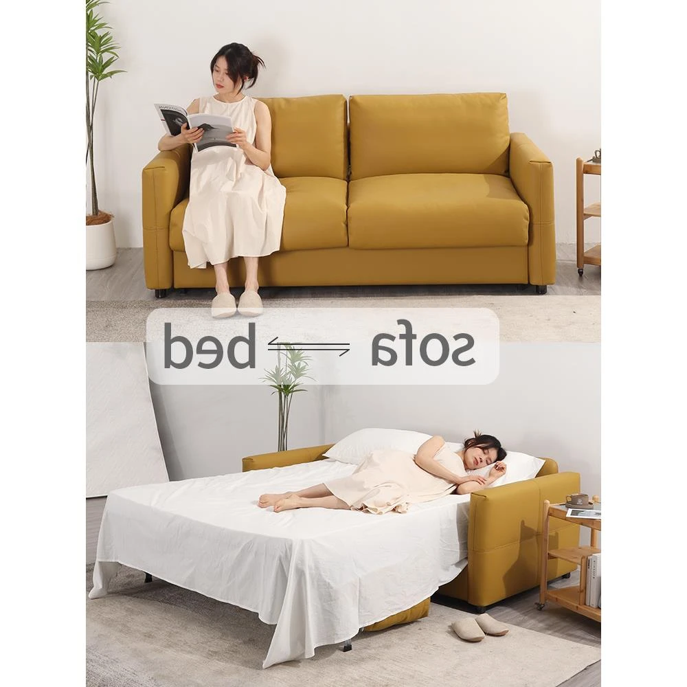 凯琳娜现代简约小户型客厅沙发床折叠多功能可拆洗羽绒沙发带床垫