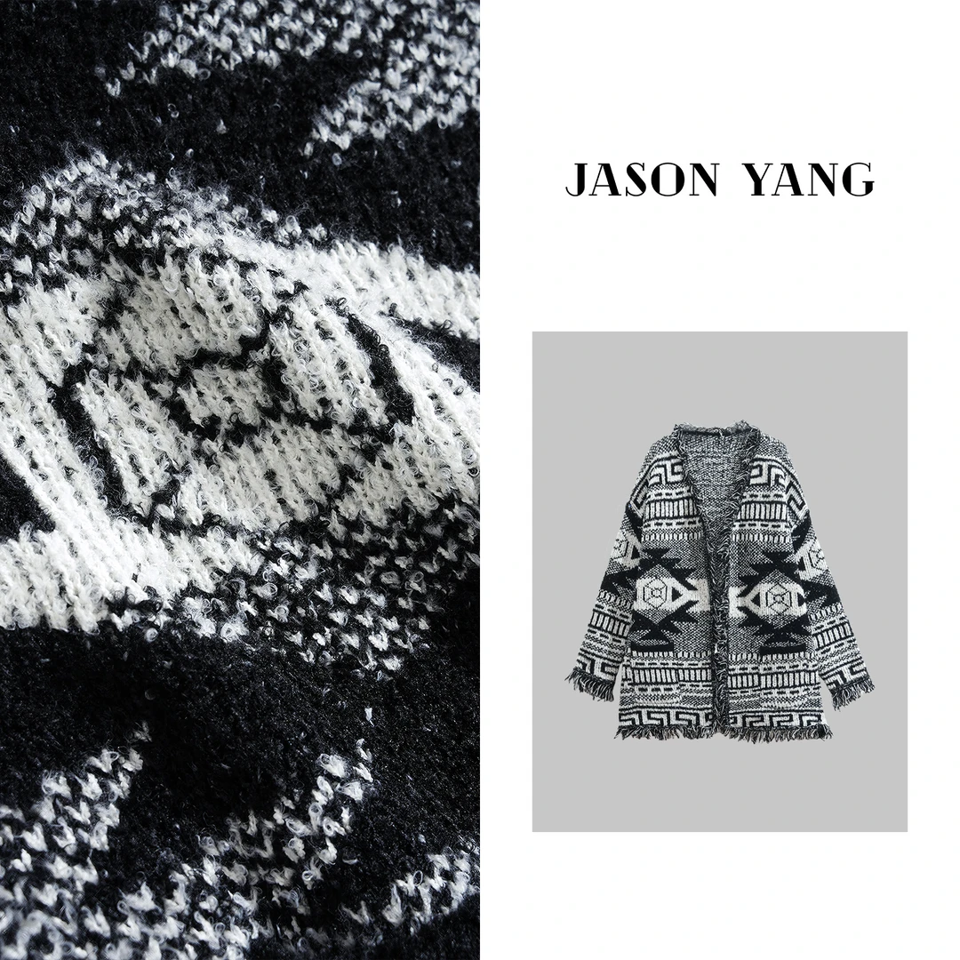 丽丽家 高奢休闲时尚图案厚外套