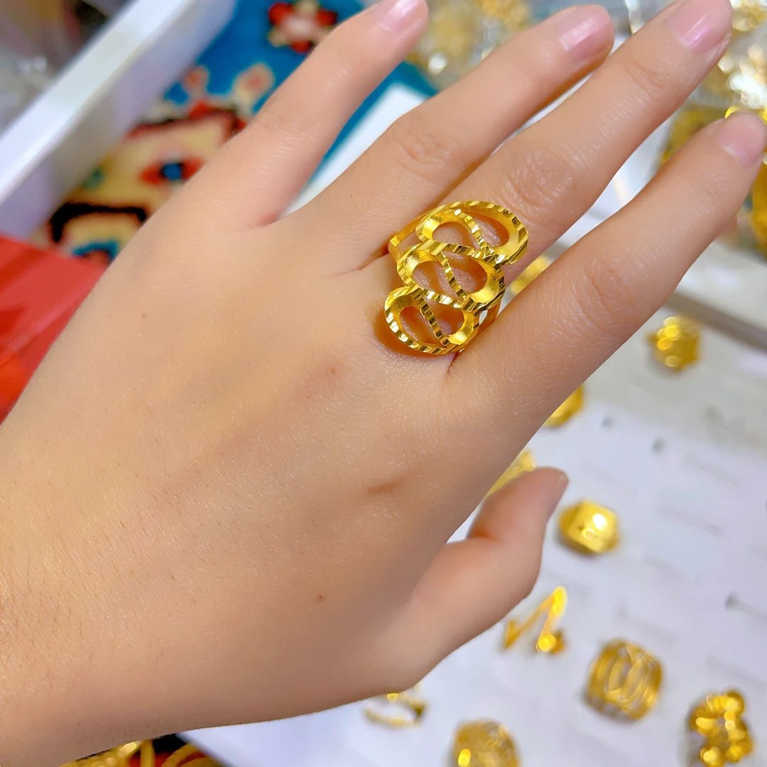 铜合金戒指 101新款戒指爆款白搭时尚金色铜合金白搭