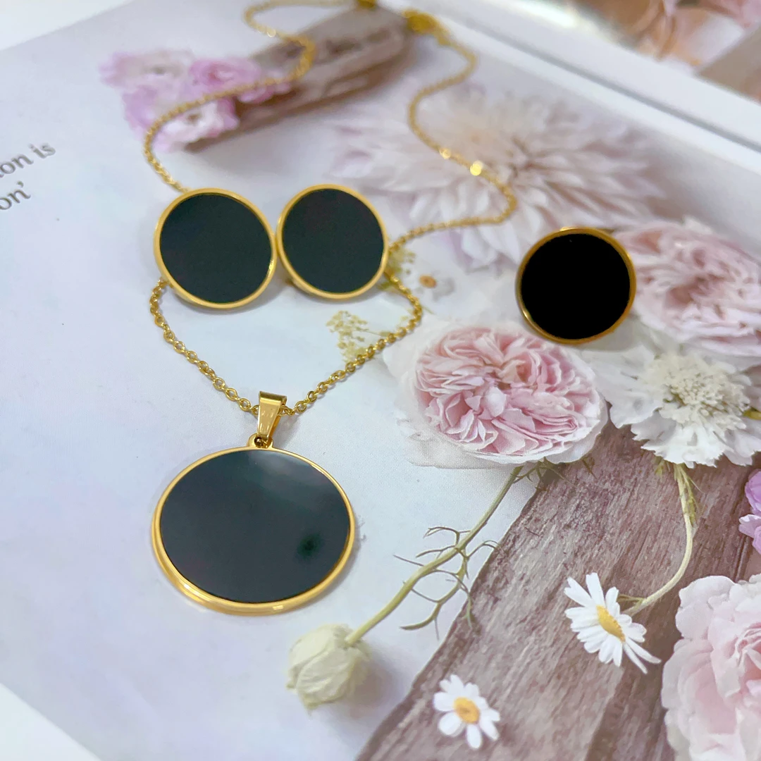 钛钢项链 036钛钢材质耳环项链戒指爆款白搭时尚金色