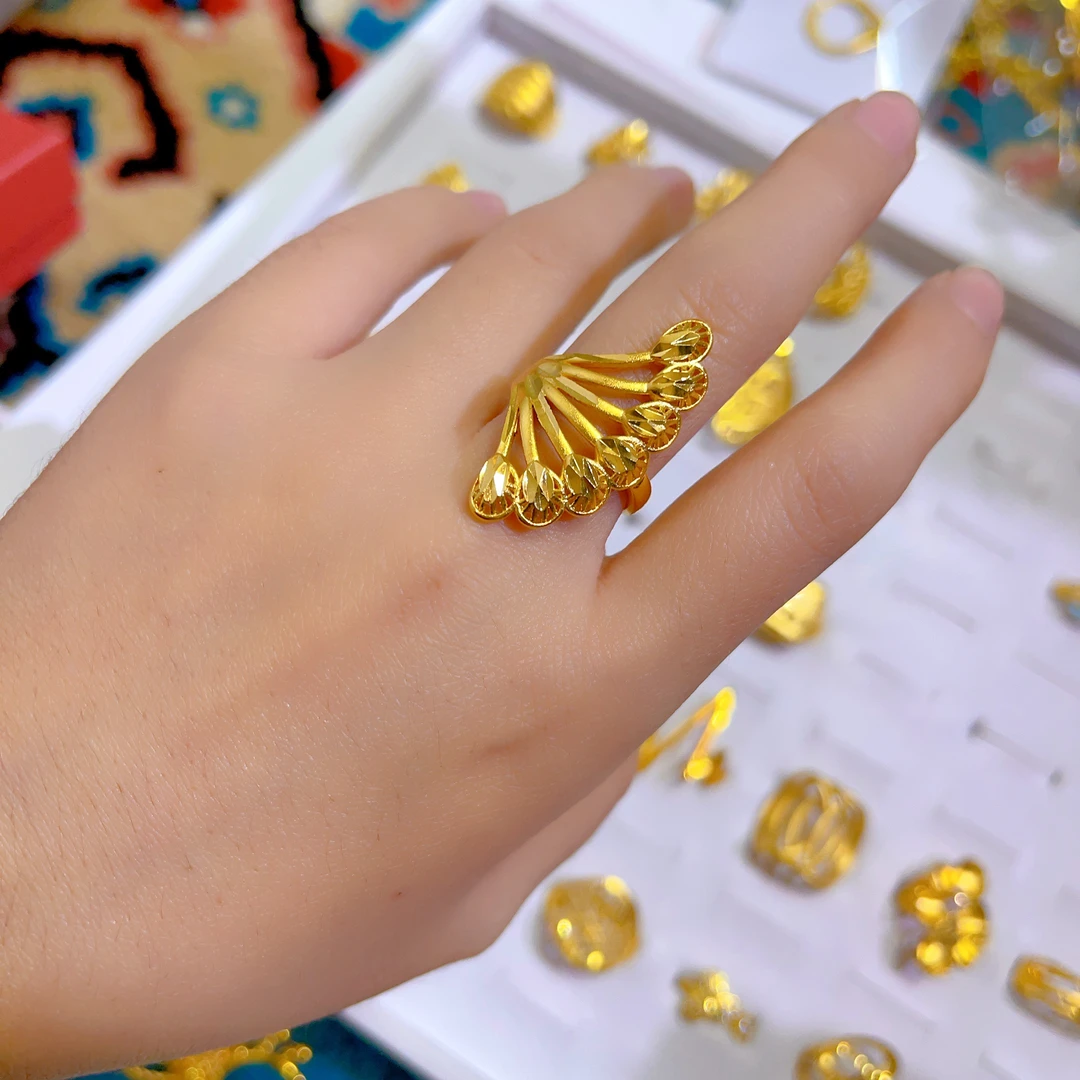 钛钢戒指 089新款戒指爆款白搭时尚金色女士百搭可调节