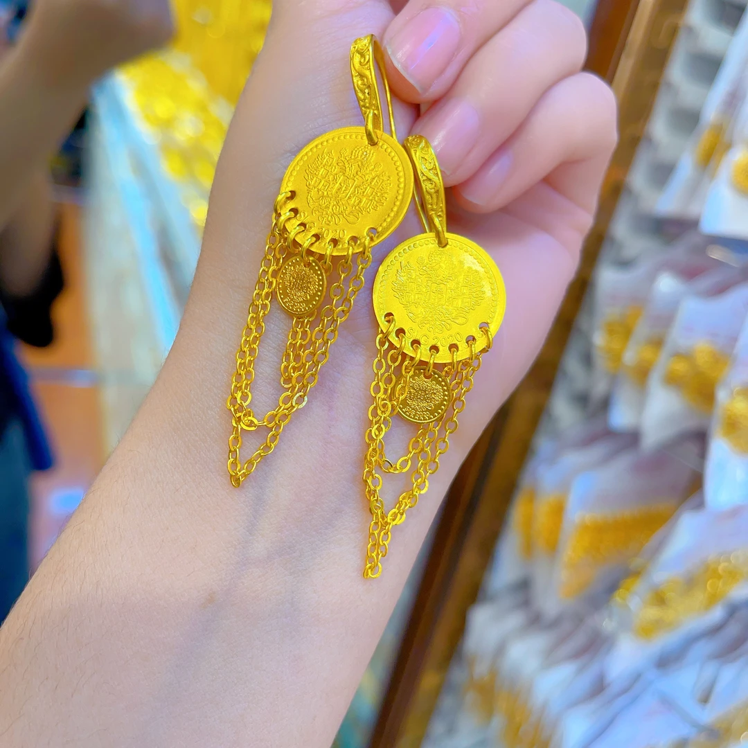 铜合金耳饰 103新款耳环爆款白搭时尚金色铜合金项链