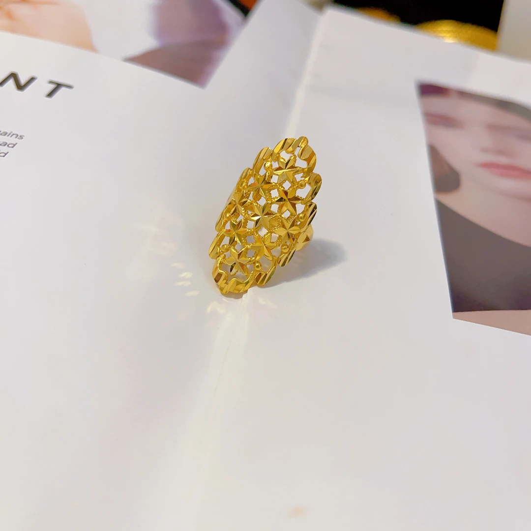 铜合金戒指 042新款戒指爆款白搭时尚金色铜合金