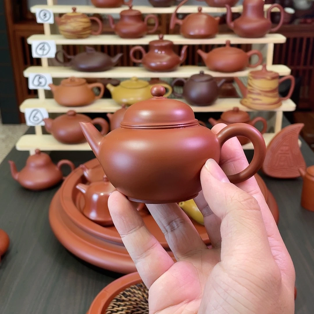 紫砂茶壶105cc朱泥水平