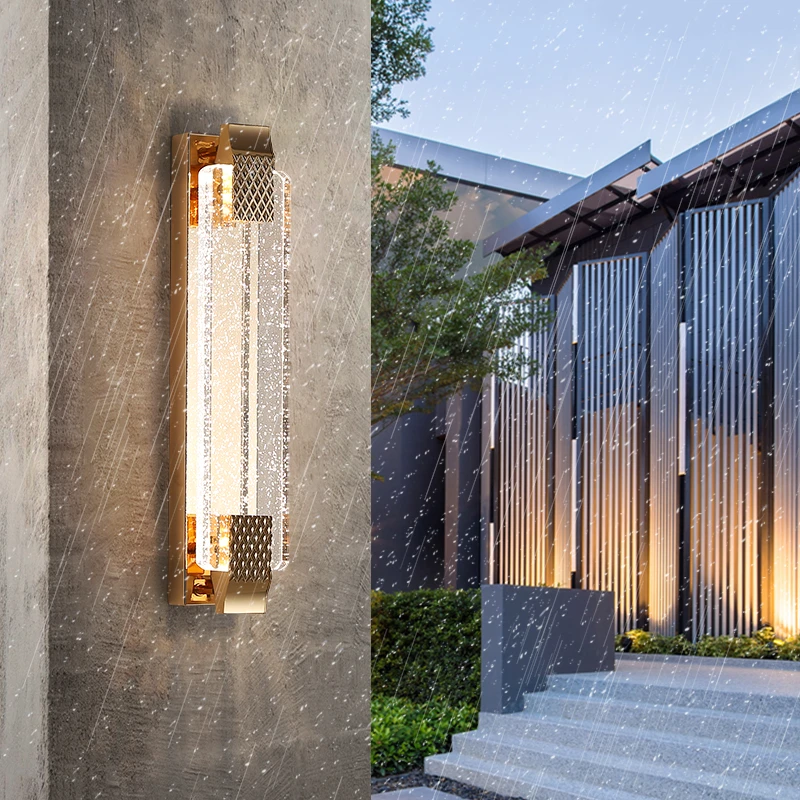 户外壁灯墙灯卧室客厅新款电视背景墙轻奢水晶阳台防水室外庭院灯