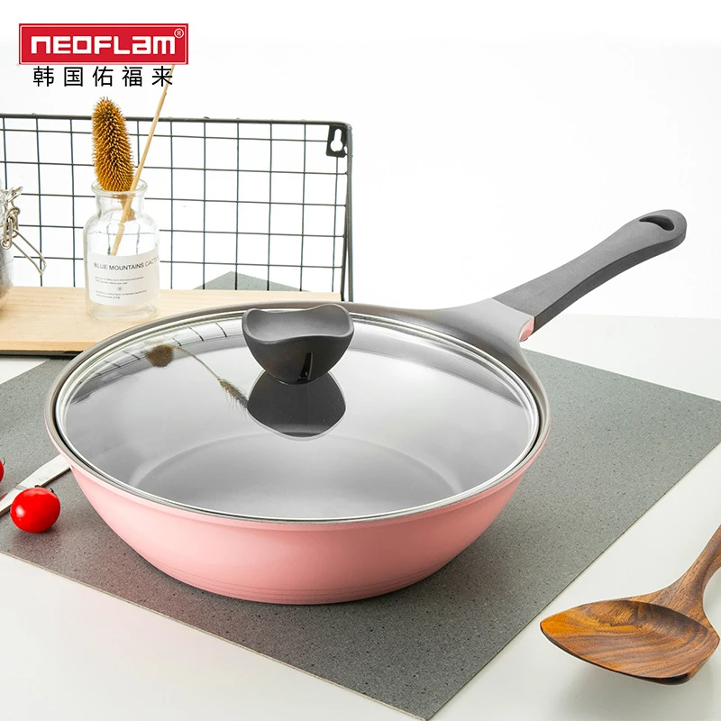 韩国Neoflam深口不粘锅陶瓷层家用蒸煮炒无油烟大容量通用锅底