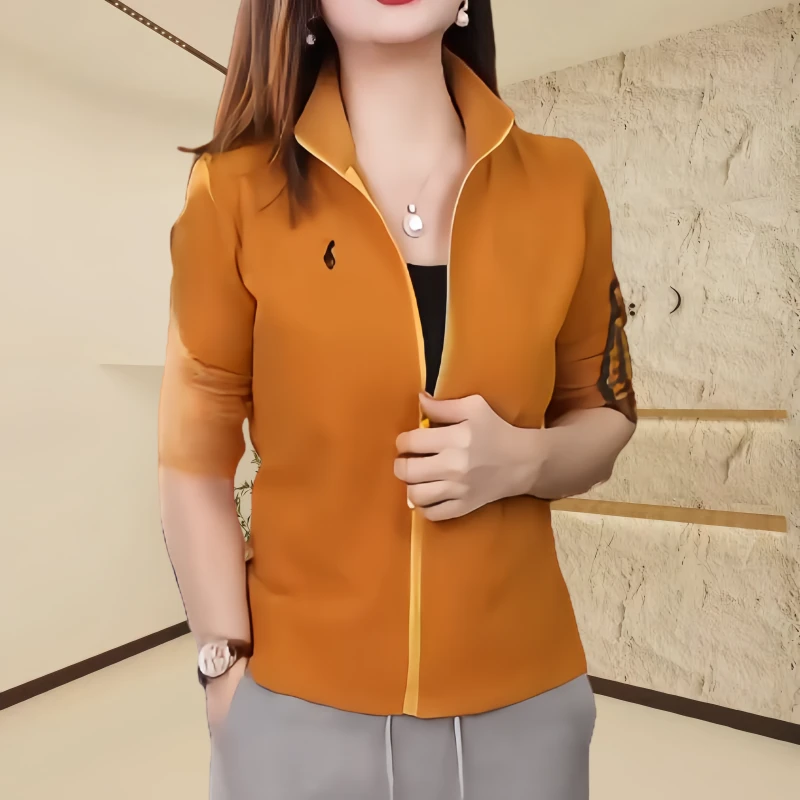 小马刺绣运动风两条杠长袖立领外套2024秋冬开衫时尚减龄显瘦卫衣