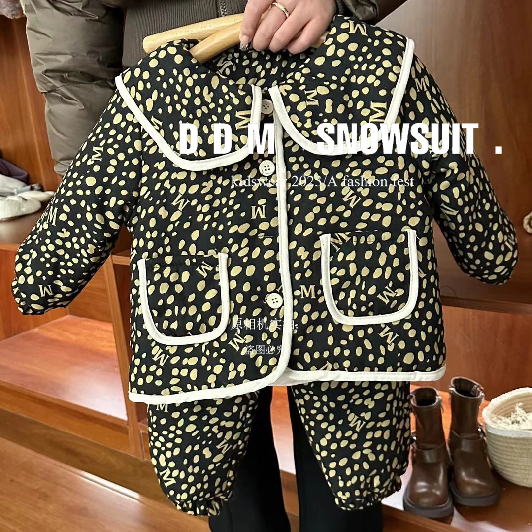 D.D.M【琨玉秋霜】可外穿保暖三层加绒加厚儿童睡衣棉服套装 4124