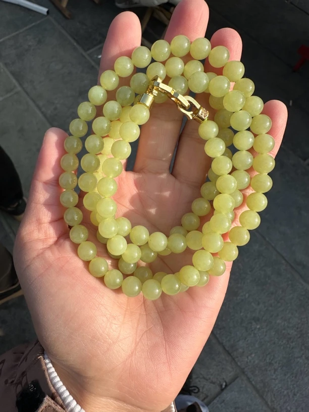 To 28.精品和田玉黄口108颗卡8项链
