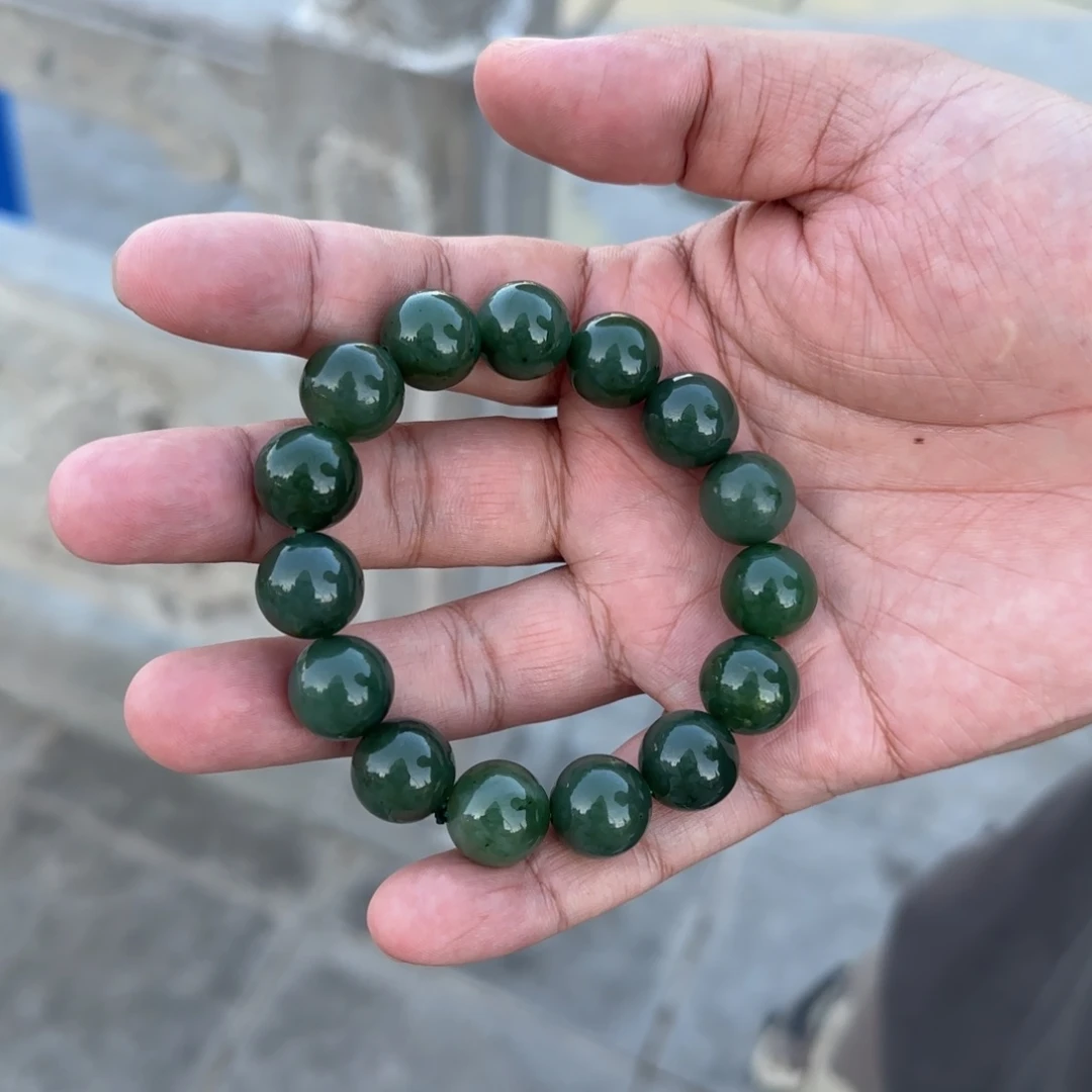 和田玉手串卡14未镶嵌