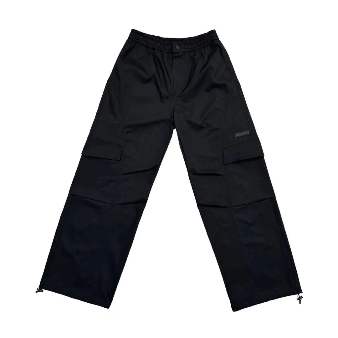 [1JJ]黑色硅胶小标时尚潮流工装设计款宽松儿童休闲裤（秋意浓浓）