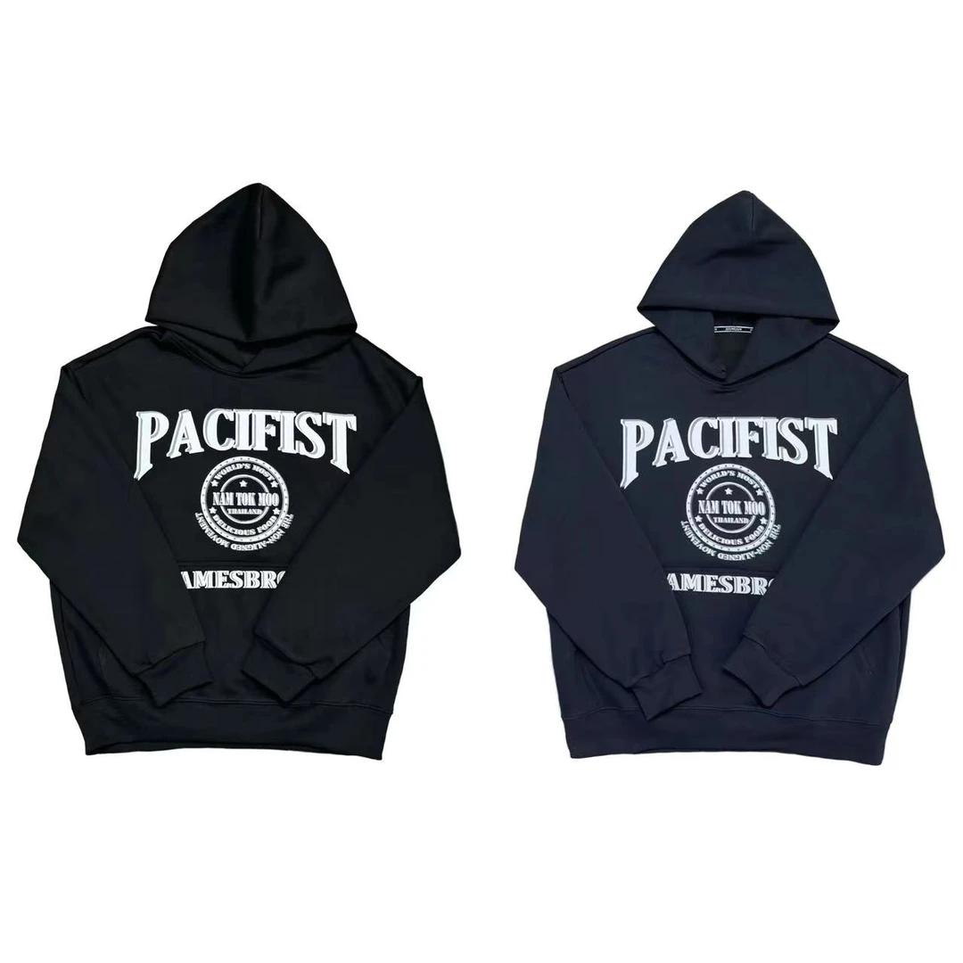 [ JJ]黑蓝两色PR满印字母时尚印花儿童戴帽卫衣(秋意浓浓)  休闲