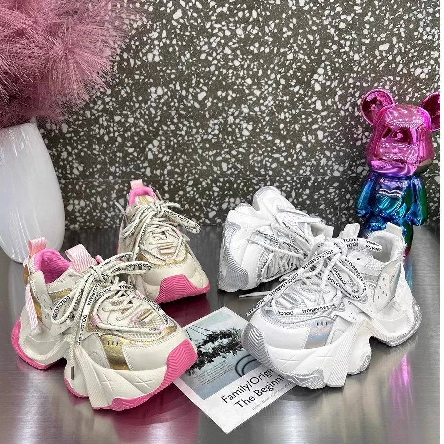 欧货厚底老爹鞋网面休闲女鞋小个子增高松糕鞋 XW5