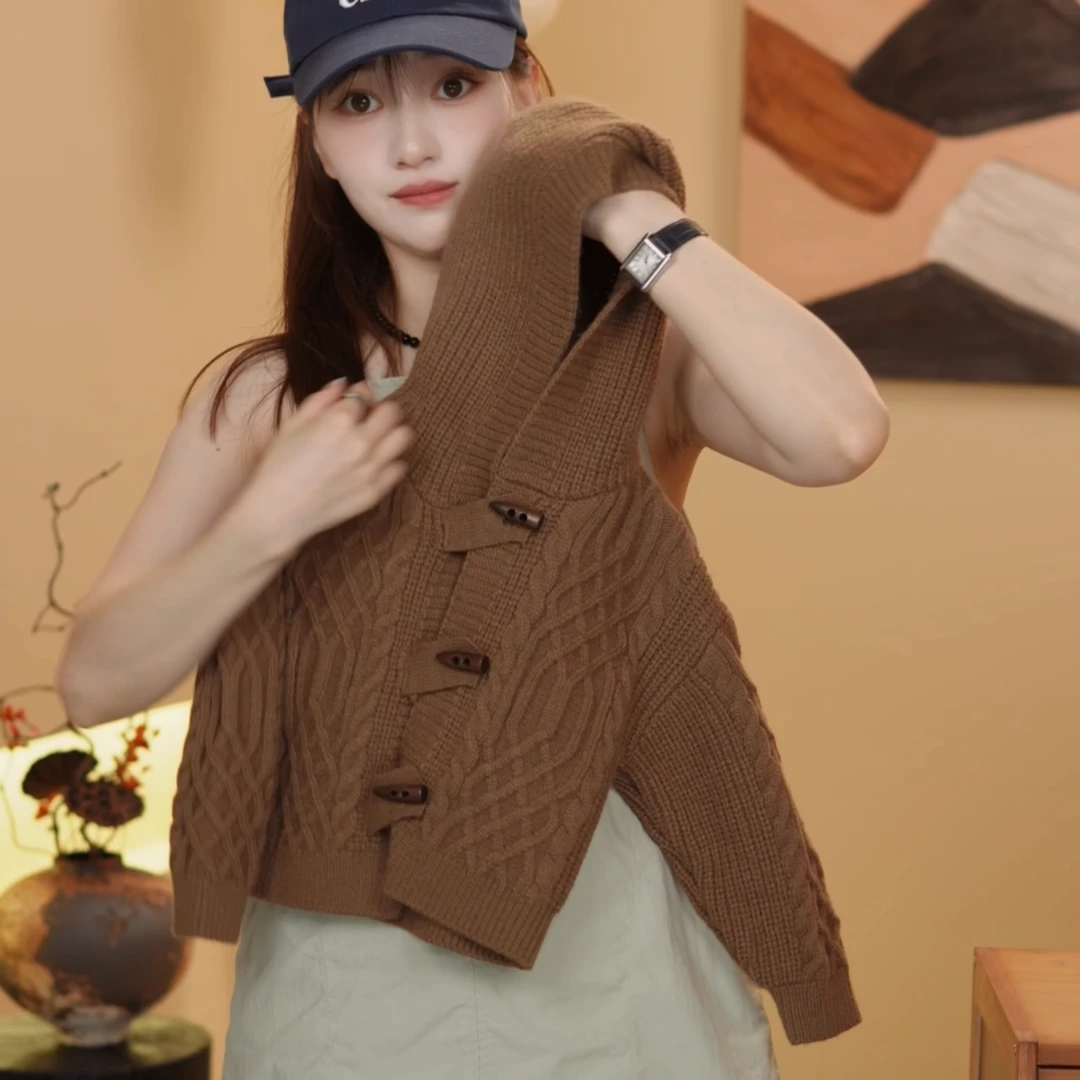 【Teddy King】TXB24737 冬季2024新品中小童针织连帽羊角扣毛衣