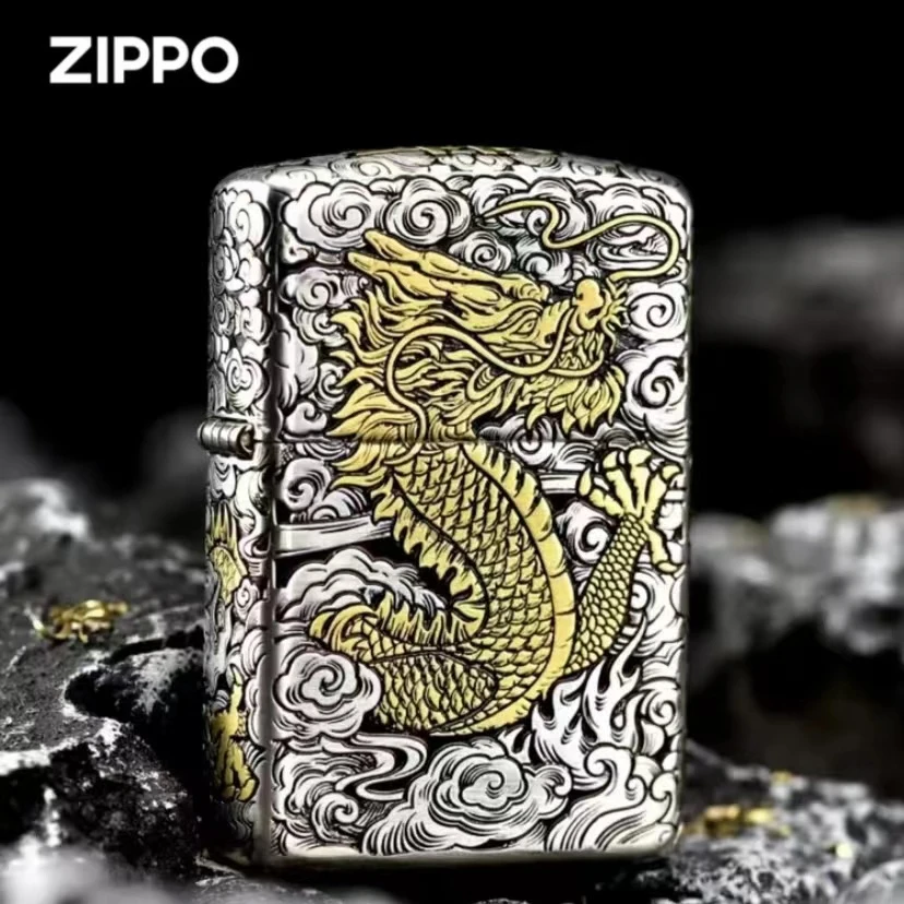 ZIPPO/之宝【钢机中国龙】错金银 钢机 龚颖鹏礼盒防风火机DY9902JY