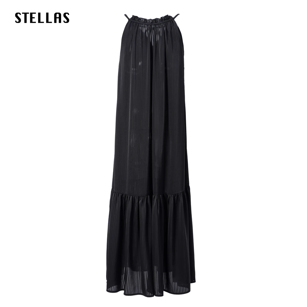 STELLAS 度假风无袖吊带宽松显瘦气质连衣裙