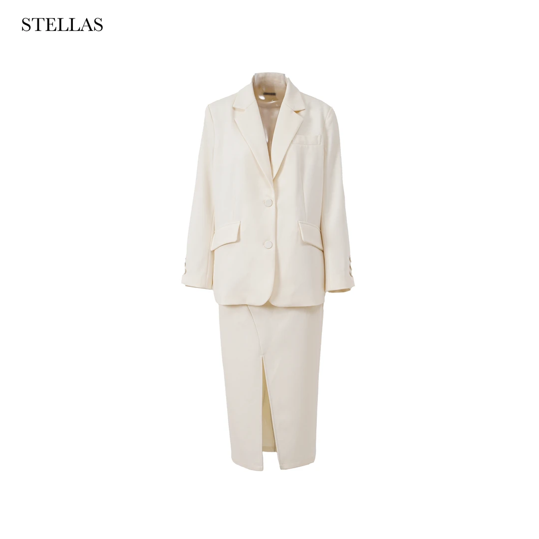STELLAS 高级感斜纹宽松通勤气质时尚西装套装