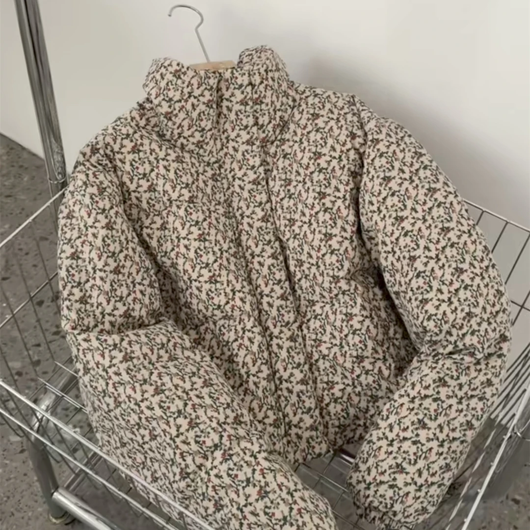 清碎花羽绒服no.退no.换