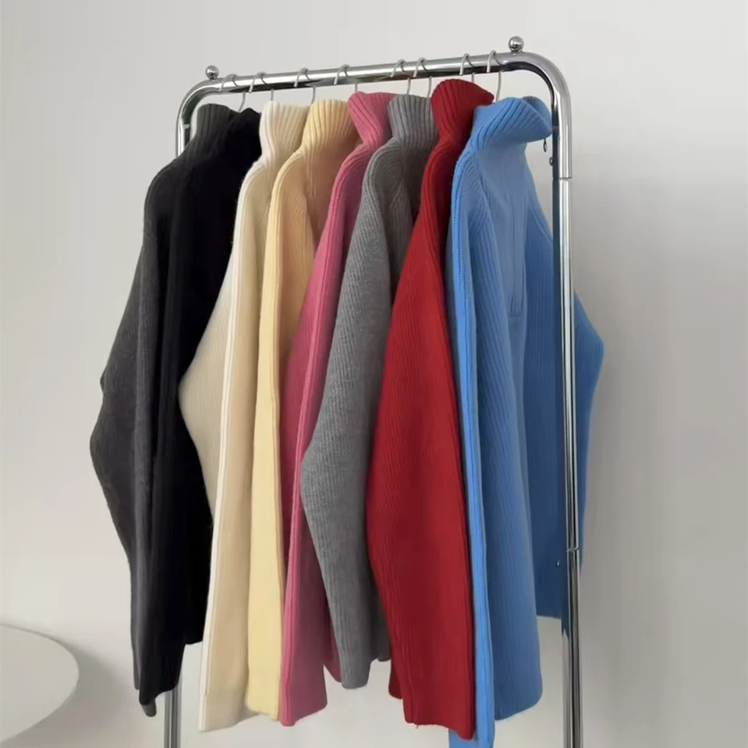 清彩色高领毛衣no.退no.换