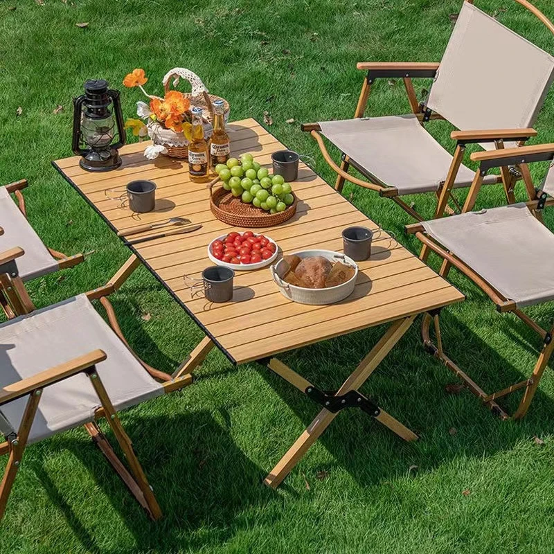 【户外桌椅套装】折叠蛋卷桌野餐桌便携桌子户外全套装备露营桌椅