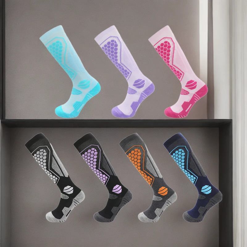 冬季专业滑雪袜加厚羊毛袜男女长筒保暖袜毛巾底儿童运动雪地袜子