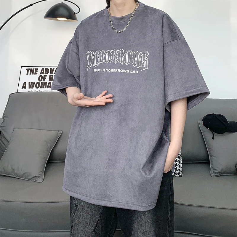 短袖t恤男夏季2025新款高街半袖上衣潮牌潮流宽松体恤衫美式复古