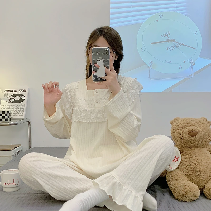 高级感长袖睡衣女秋季款可爱夏天家居服两件套装网红风爆款