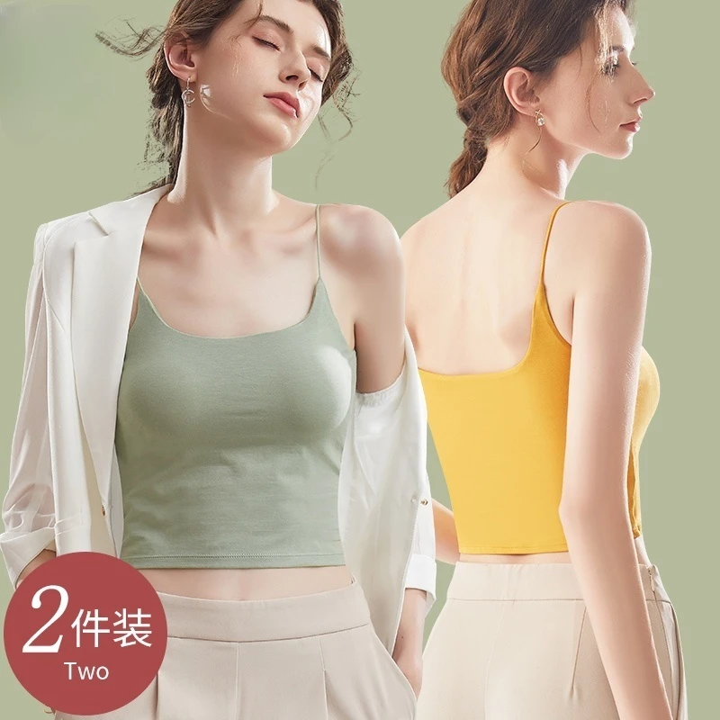 吊带背心女瑜伽女士聚拢薄款美背内搭露脐款打底外穿2024新款升级