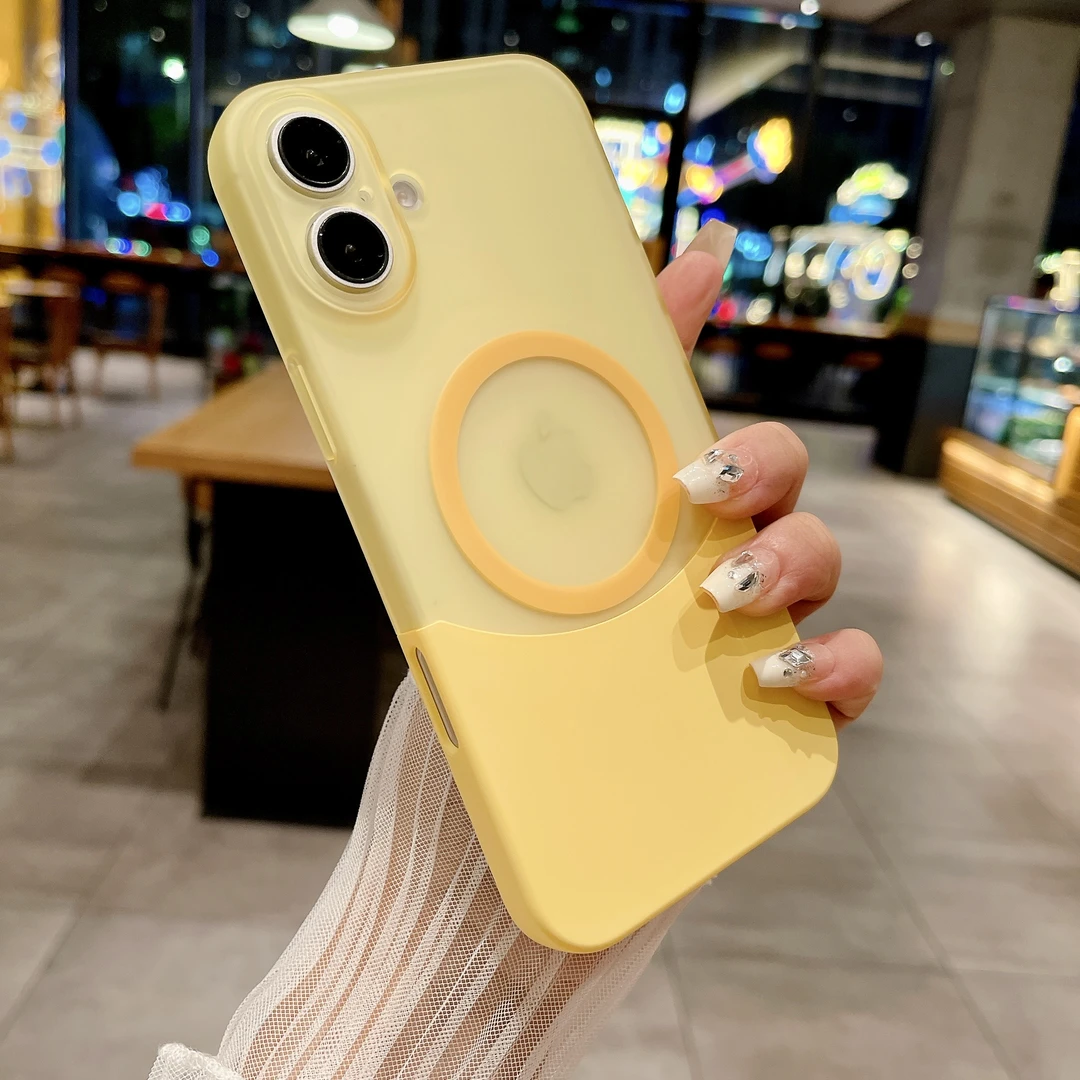 简约素壳适用苹果16promax手机壳磁吸钛原色iPhone15PRO超薄硬13