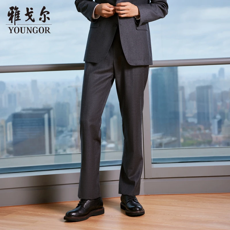 【纯羊毛商务西裤】雅戈尔男士套西职业秋冬西装裤弹力休闲裤直筒
