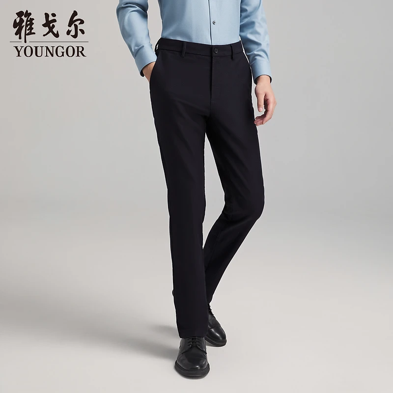 【保暖免烫】雅戈尔秋冬新款男士休闲裤商务绒感弹力上班长裤329943