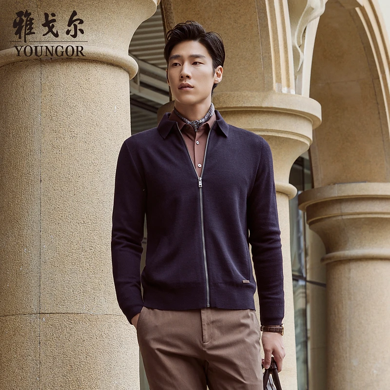 雅戈尔官方旗舰店男装秋冬季新款高档男士羊毛夹克商务外套619966