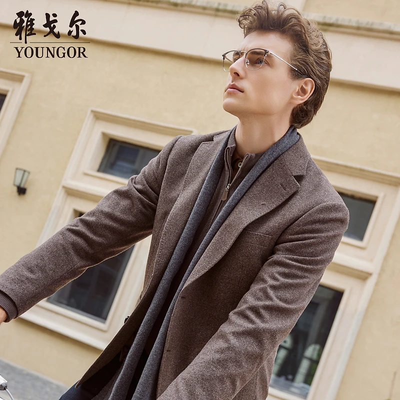 【70绵羊毛+10山羊绒+可拆卸内胆】雅戈尔男士秋冬西服韩版秋季潮流