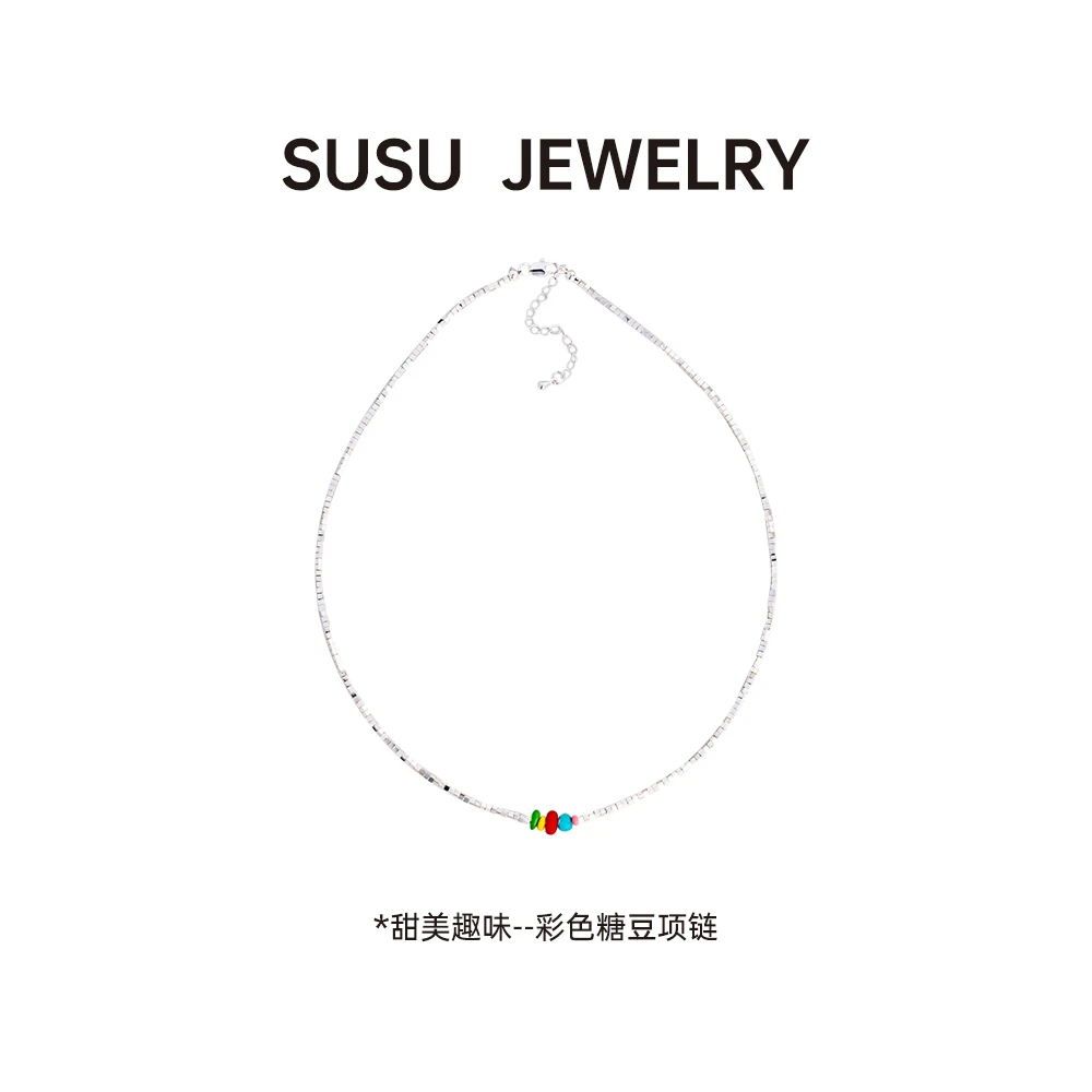 糖豆项链甜美趣味彩色颈链小众独特高级链 CPJ000783
