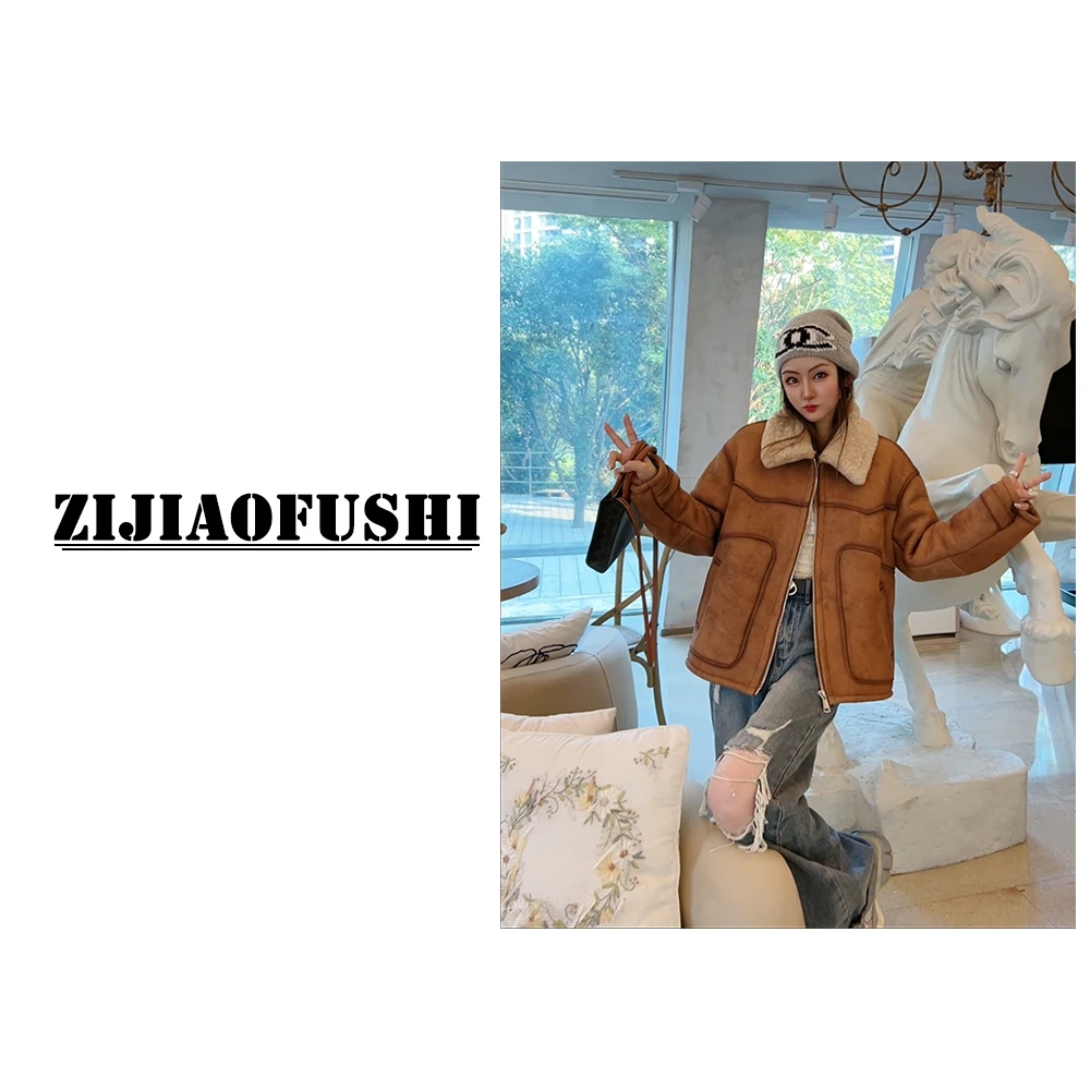 复古真皮在外真毛在托斯卡纳皮毛一体外套   YNK-ZF41142   5