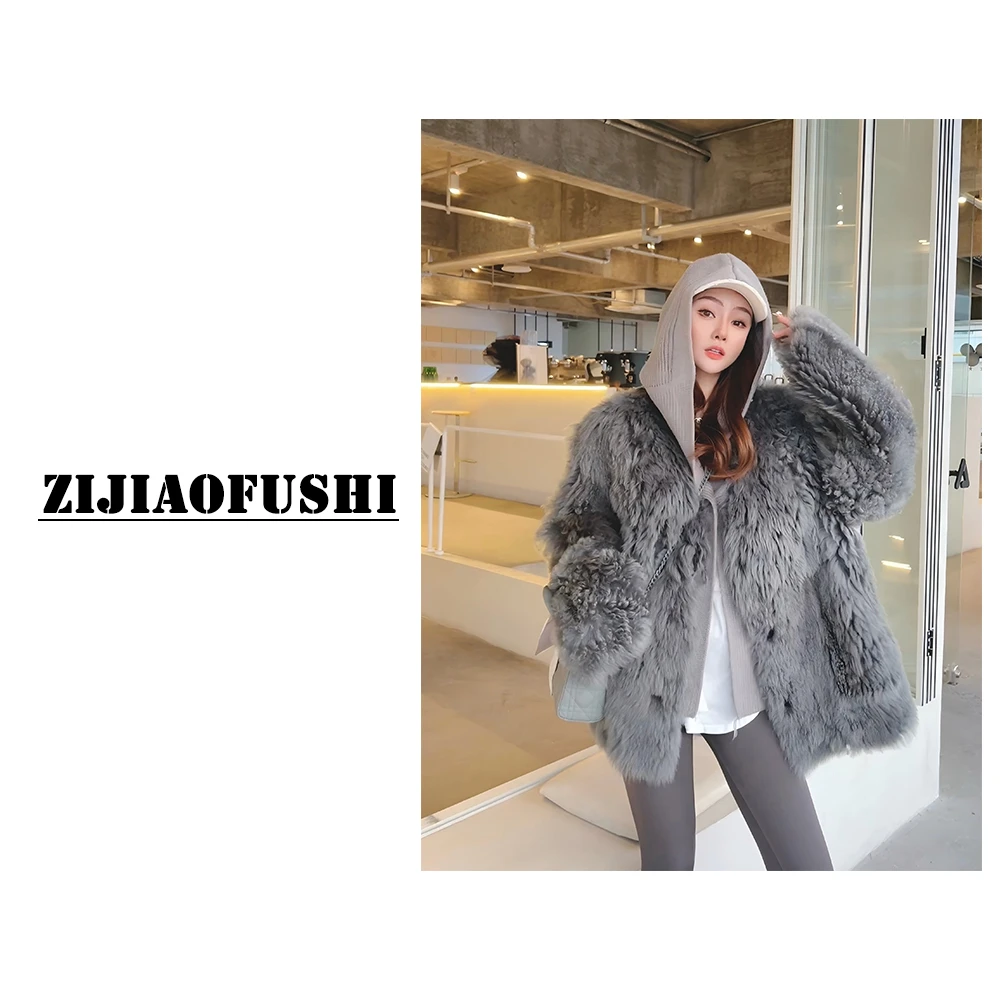 托斯卡纳真皮真毛皮毛一体针织帽冬季必备新款外套  ZYSS-ZF41424