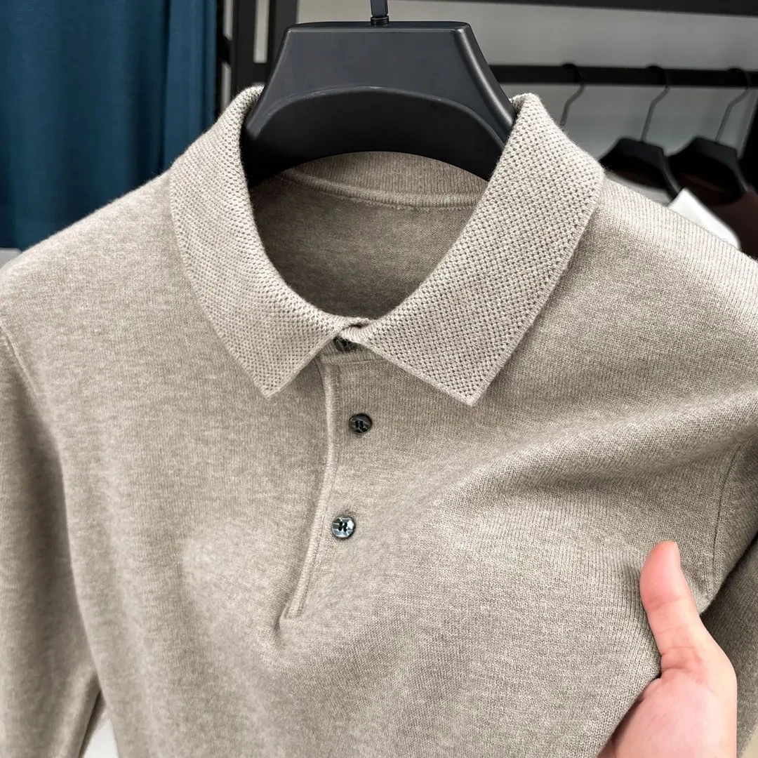 鄂尔多斯市羊毛衫男款冬季加厚保暖翻领针织打底衫男士毛衣