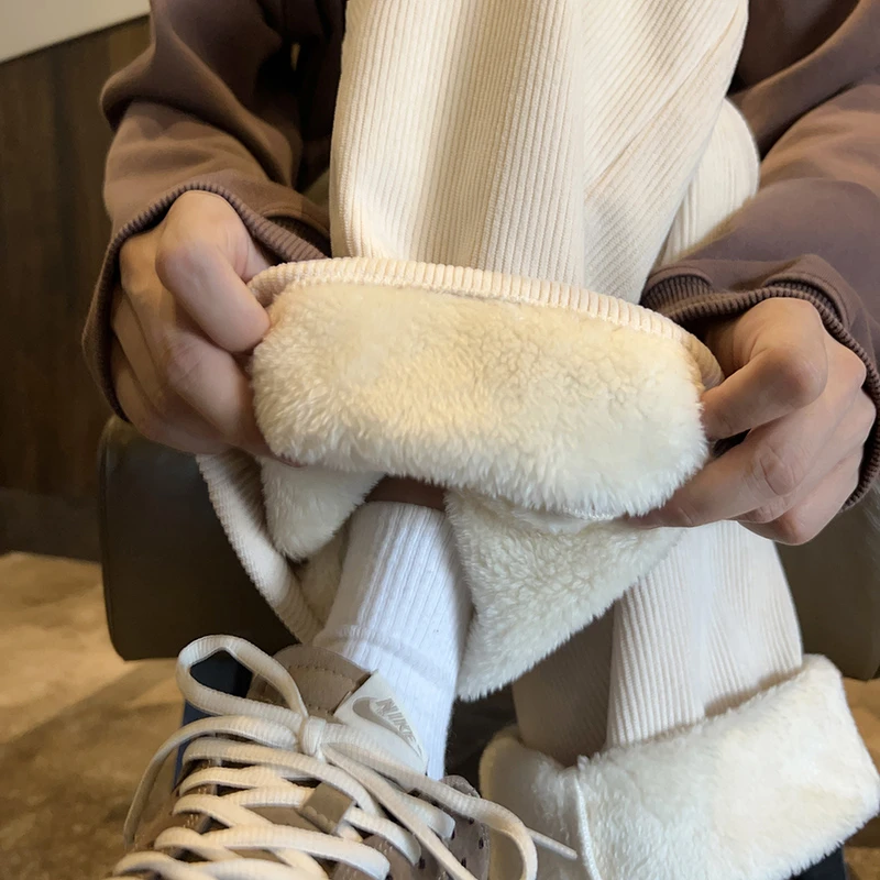 加绒加厚400g重磅灯芯绒裤子男冬季潮流运动休闲宽松直筒保暖卫裤