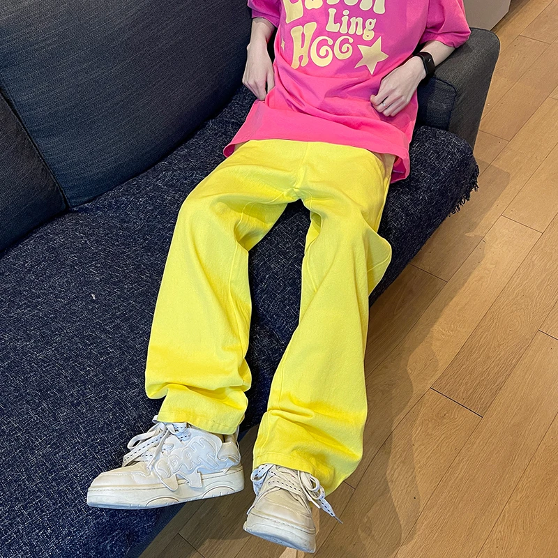 多巴胺裤子显瘦休闲裤男夏季薄款cleanfit高个子加长版直筒阔腿裤