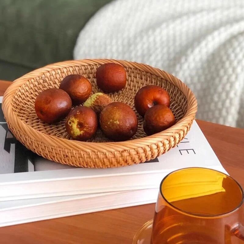 越南精品藤编水果零食收纳篮19厘米