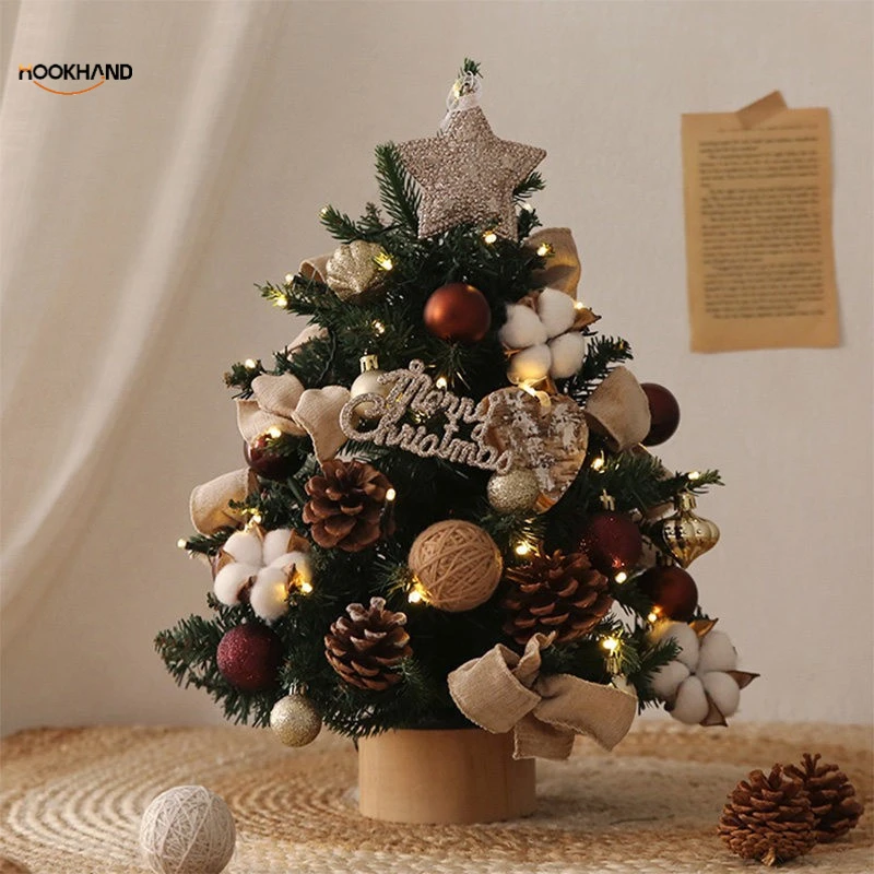 christmas tree迷你仿真圣诞树桌面新款套餐环保PVC发光圣诞节树