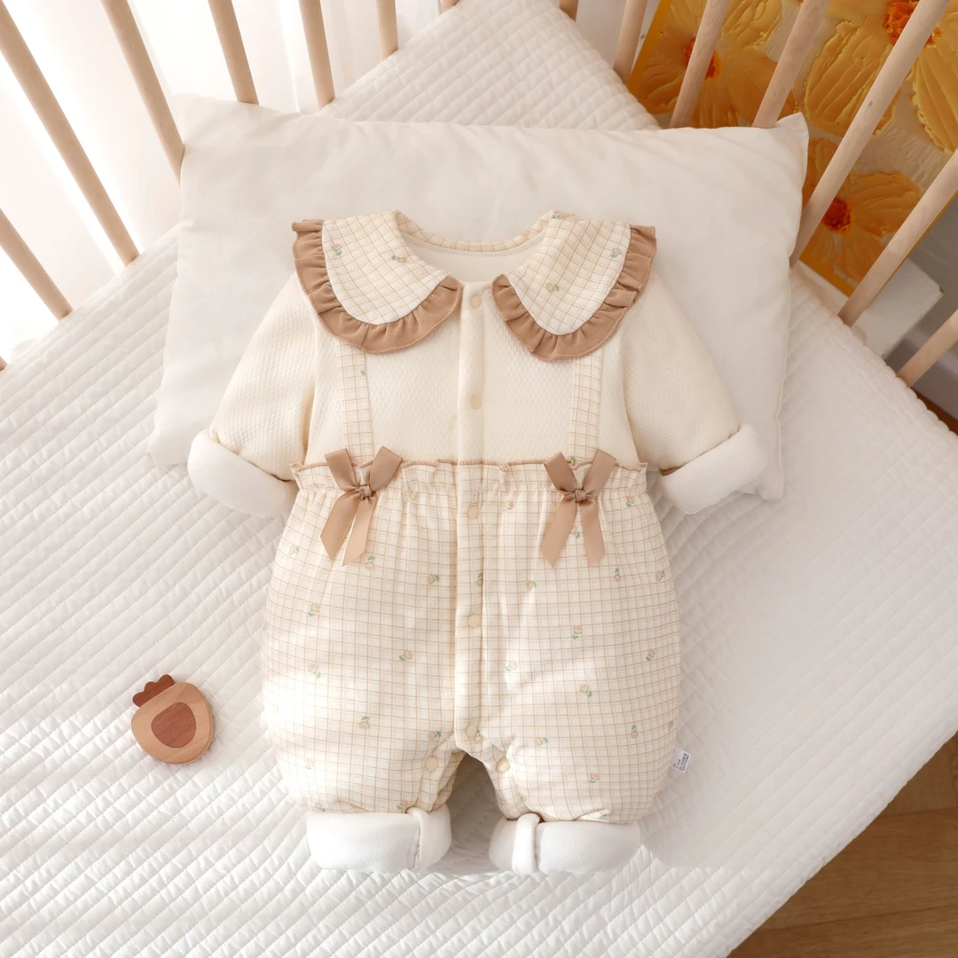 【断码捡漏福利-男女宝混】冬季新款150克婴幼儿连体哈衣棉服连体衣