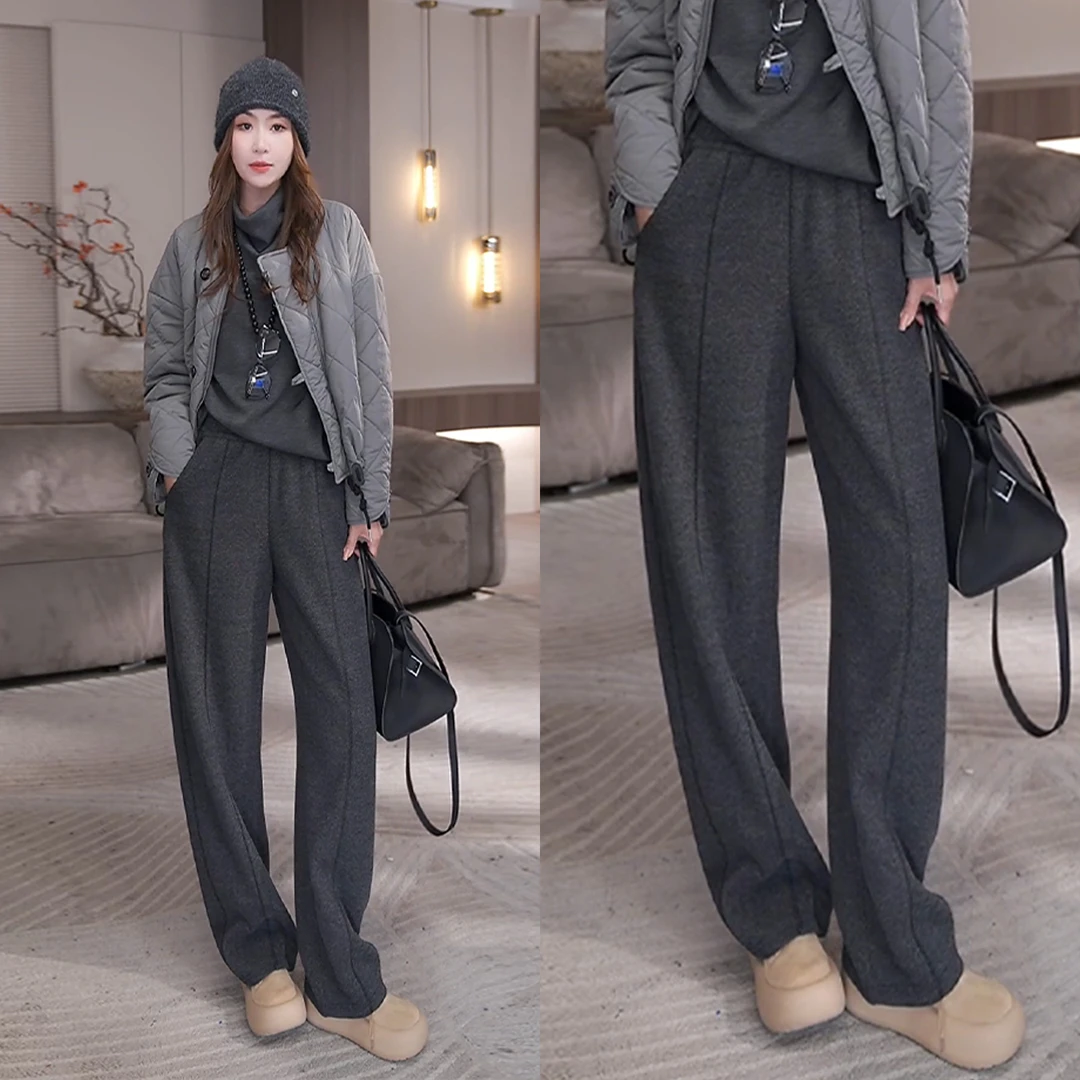 玖黛衣【高定绵毛裤】简约显瘦休闲风裤子 KZJ33121 KZJ33122