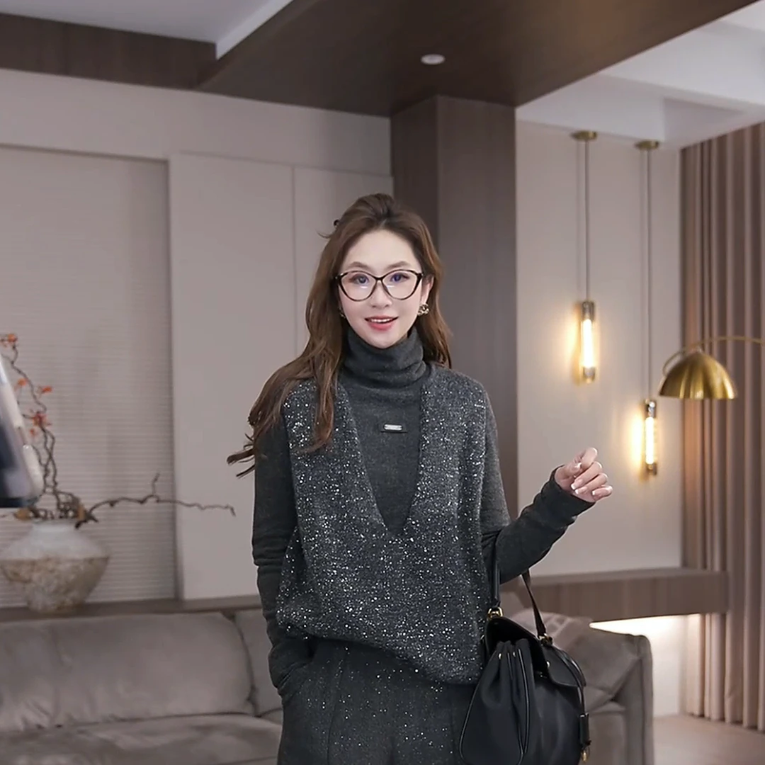 玖黛衣【流光梦境】冬款亮闪闪百搭休闲保暖高级感马甲 XSJ35248