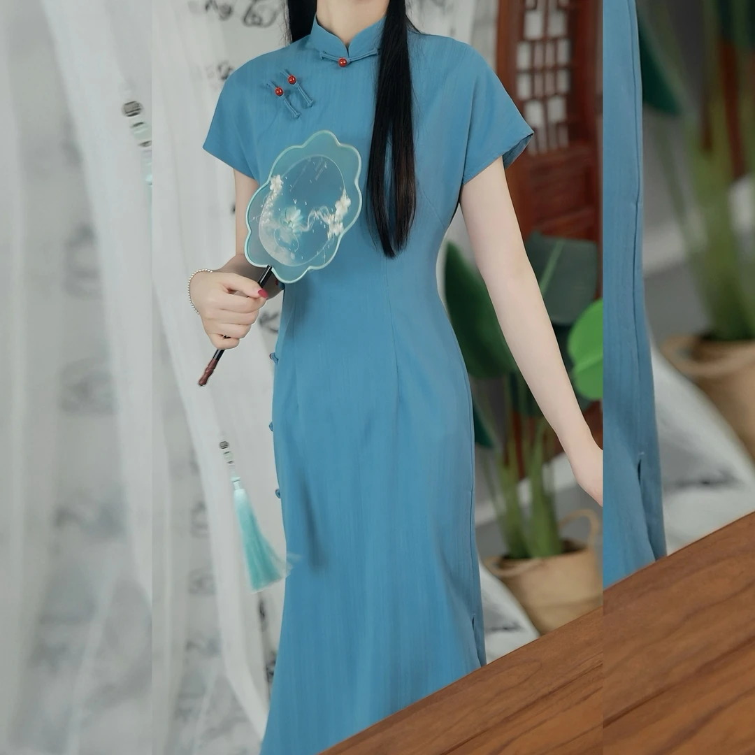 俏娘鱼新中式旗袍裙子女款爆款2025新款古法日常年轻网红洋气女装